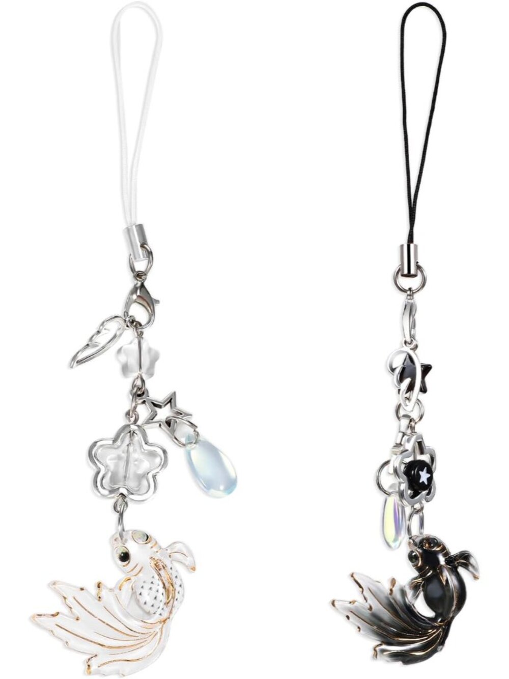 2Pcs Koi Aesthetic Y2K Phone Charm, Beaded Fish Charm Starfish Lanyard For Phone